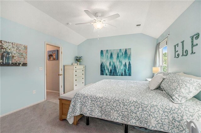 15951 S Avalon St, Olathe, KS 66062 - carpeted bedroom featuring vaulted ceiling, ceiling fan, and baseboards