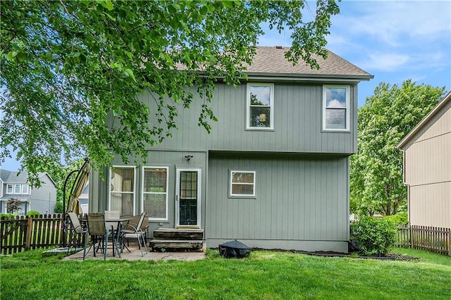 15951 S Avalon St, Olathe, KS 66062 - back of house featuring a patio area, entry steps, and roof with shingles