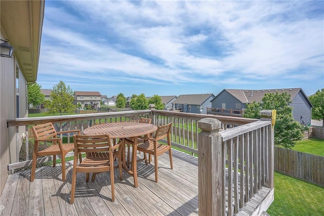 10111 N Tullis Dr, Kansas City, MO 64157 - deck with a residential view, outdoor dining space, and fence