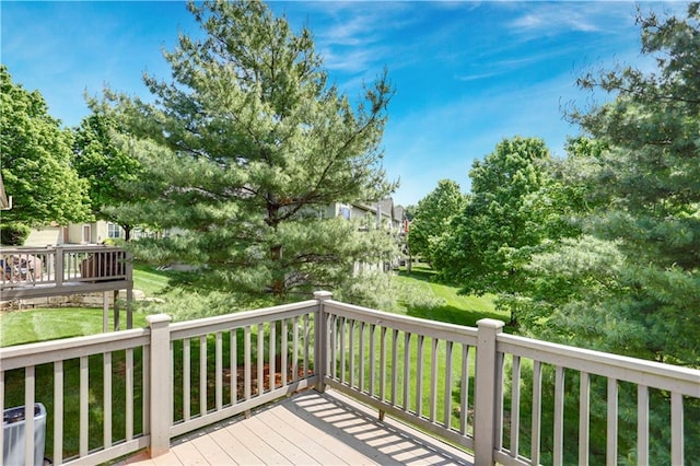 deck with central AC unit