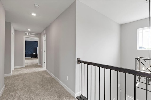 16780 W 170th Ct, Olathe, KS 66062 - corridor featuring an upstairs landing, carpet floors, baseboards, and recessed lighting
