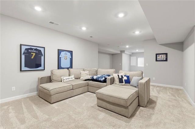 16780 W 170th Ct, Olathe, KS 66062 - living area with light carpet, baseboards, and recessed lighting