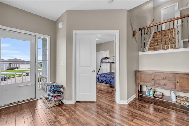21923 W 116th Pl, Olathe, KS 66061 - entryway featuring wood finished floors and baseboards