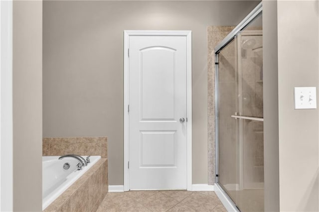 21923 W 116th Pl, Olathe, KS 66061 - bathroom with a stall shower, a bath, and tile patterned flooring