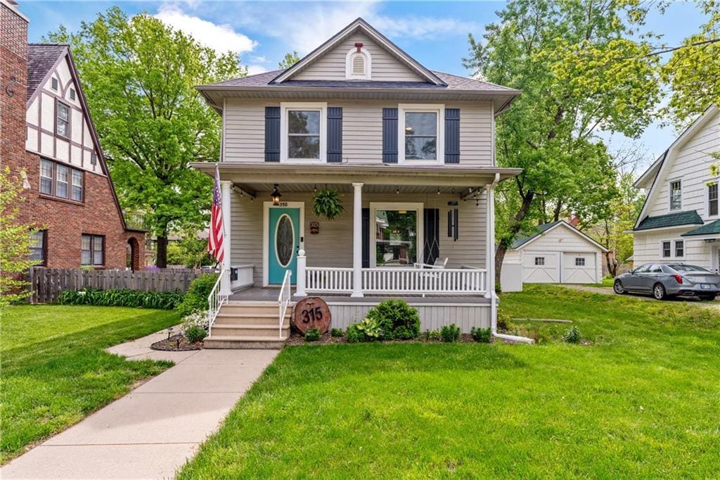 traditional style home with covered porch