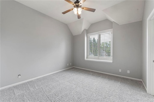 8129 Clearwater Pt, Parkville, MO 64152 - bonus room featuring a ceiling fan, carpet floors, and vaulted ceiling