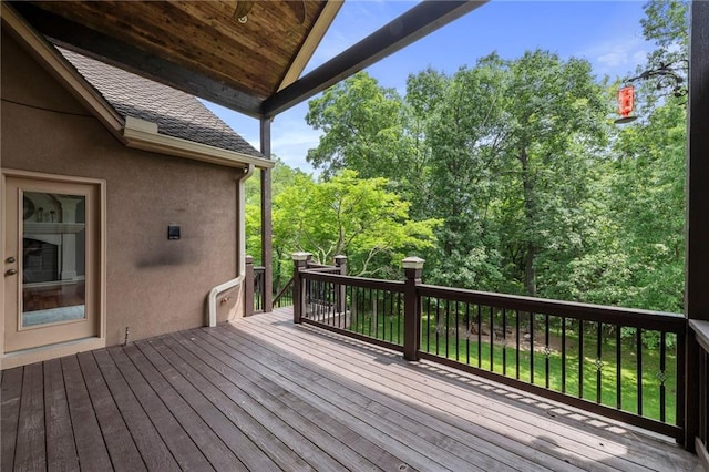 8129 Clearwater Pt, Parkville, MO 64152 - view of wooden terrace