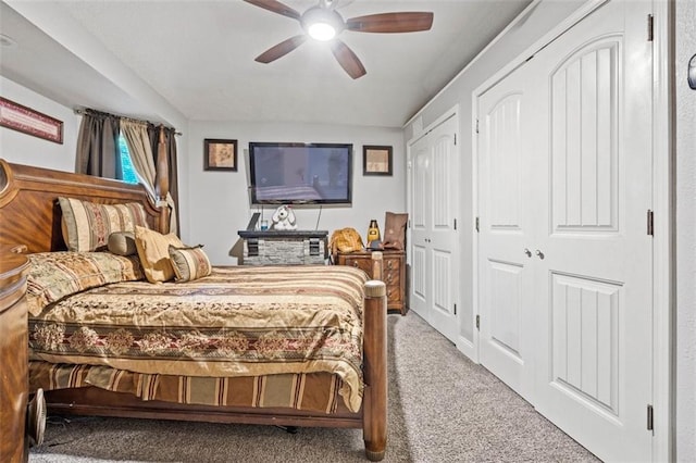 9504 E 89th St, Kansas City, MO 64138 - bedroom with carpet flooring, multiple closets, and a ceiling fan