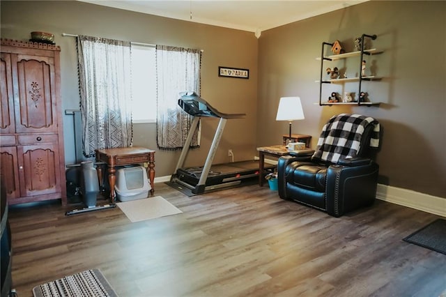7164 State Route T Hwy, Amazonia, MO 64421 - sitting room with wood finished floors, baseboards, and crown molding