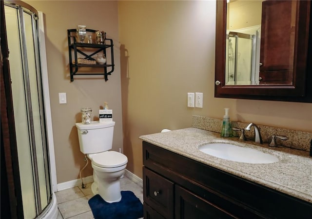 7166 State Route T Hwy, Amazonia, MO 64421 - bathroom featuring vanity, a shower stall, and tile patterned floors