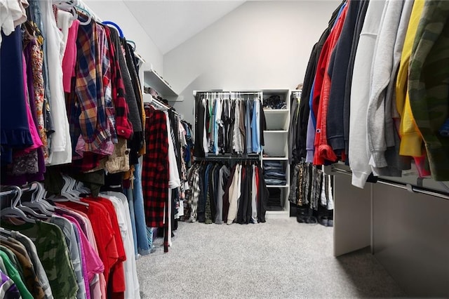 28897 Hackberry Cir, Paola, KS 66071 - walk in closet with carpet flooring and vaulted ceiling