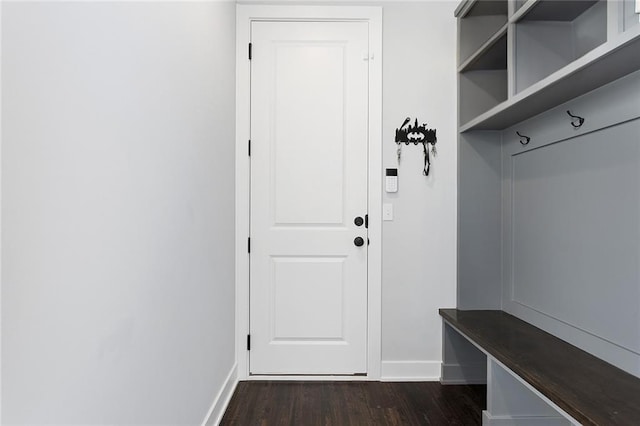 28897 Hackberry Cir, Paola, KS 66071 - mudroom with baseboards and dark wood finished floors