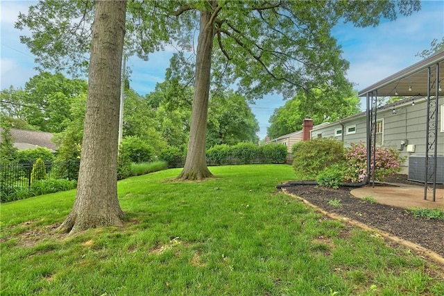 6411 Outlook Dr, Mission, KS 66202 - view of yard featuring central air condition unit