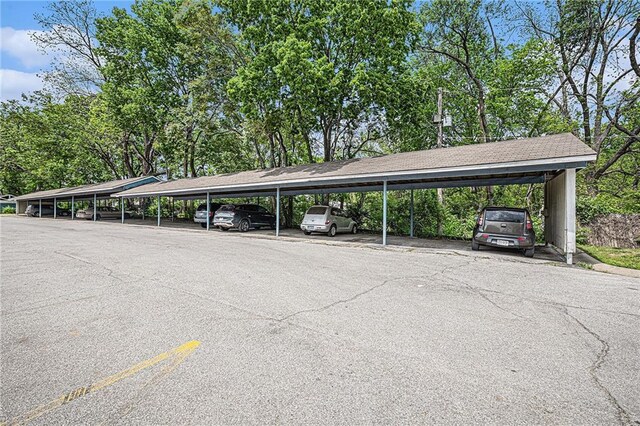 view of covered parking lot