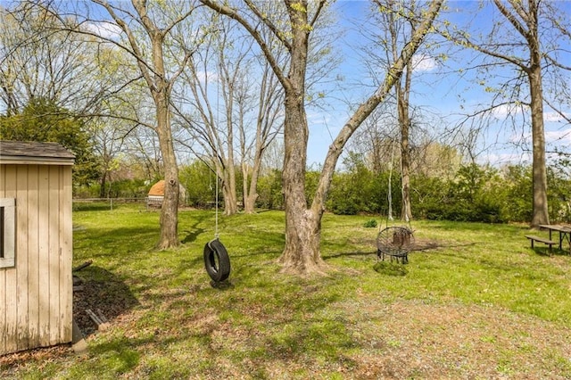 view of grassy yard