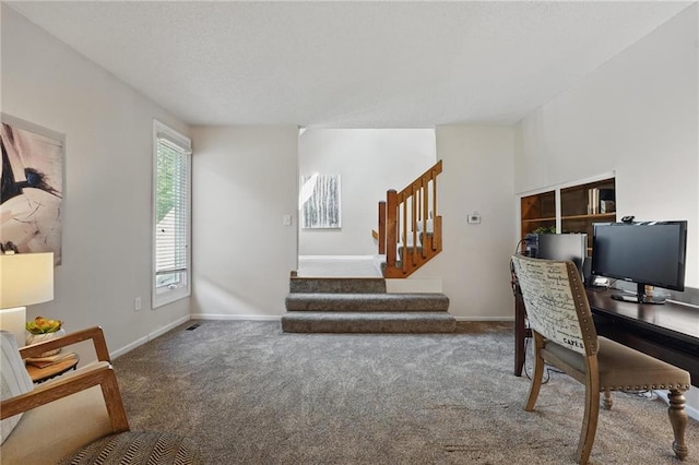 14927 S Caenen Ln, Olathe, KS 66062 - carpeted office featuring baseboards and a textured ceiling