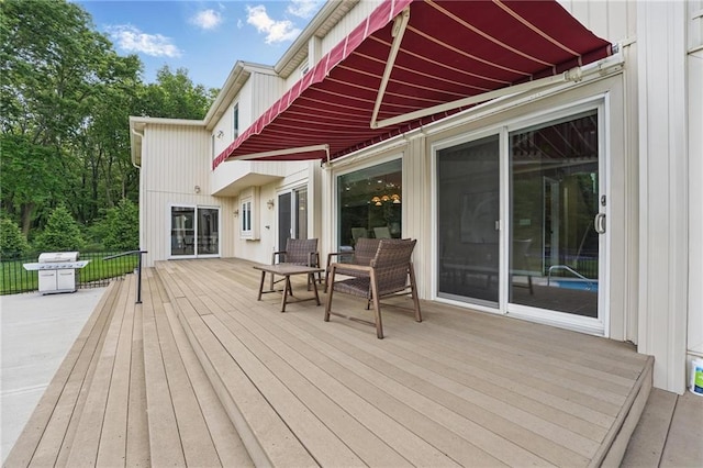 14927 S Caenen Ln, Olathe, KS 66062 - wooden terrace with area for grilling