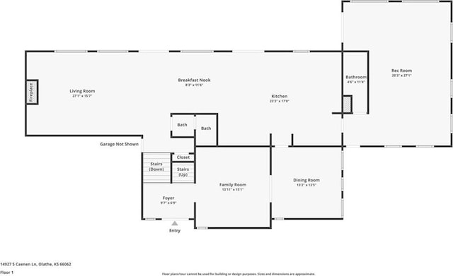 14927 S Caenen Ln, Olathe, KS 66062 - property floor plan