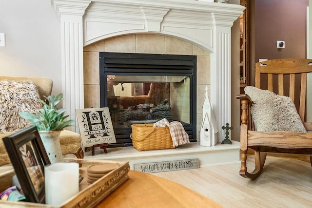 9008 N Hunter Ave, Kansas City, MO 64157 - detailed view of a fireplace and wood finished floors