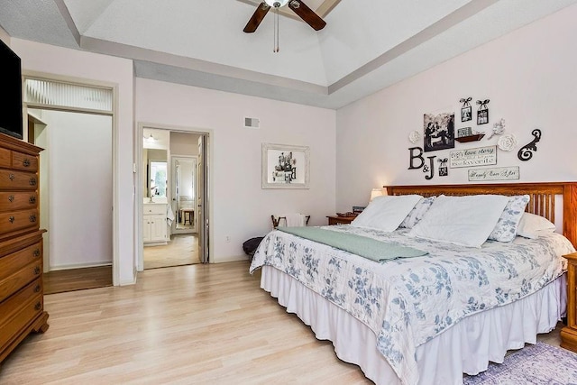 9008 N Hunter Ave, Kansas City, MO 64157 - bedroom featuring light wood-style floors and a ceiling fan