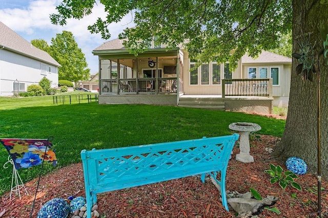 9008 N Hunter Ave, Kansas City, MO 64157 - back of property with a lawn and a deck