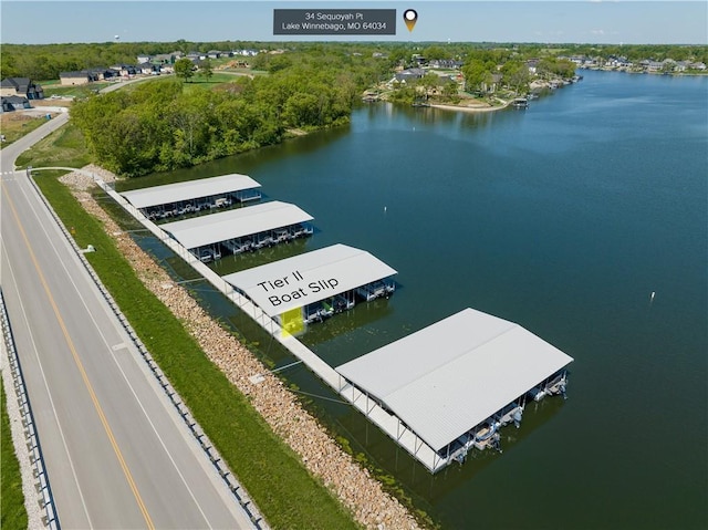 bird's eye view of a nearby body of water
