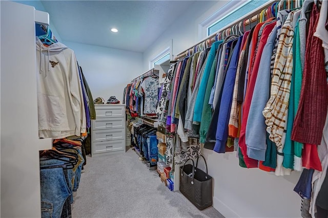 spacious closet featuring carpet floors