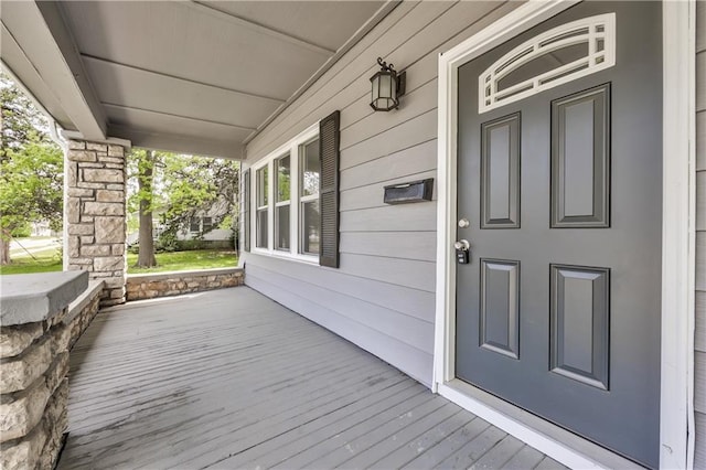 wooden deck with a porch