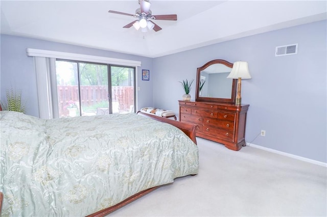2218 Condolea Ter, Leawood, KS 66209 - bedroom with access to exterior, carpet, baseboards, and ceiling fan