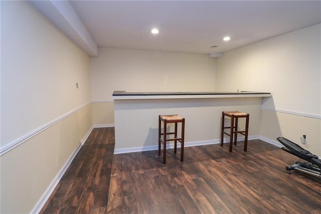 2218 Condolea Ter, Leawood, KS 66209 - bar area with wood finished floors, recessed lighting, and baseboards