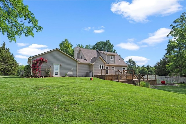 21815 W 73rd Ter, Shawnee, KS 66218 - rear view of property with a deck and central AC unit