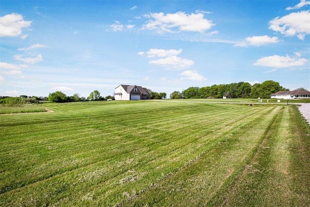 view of green lawn with a view of rural / pastoral area