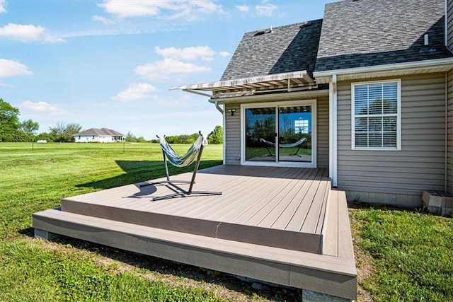 deck with a yard
