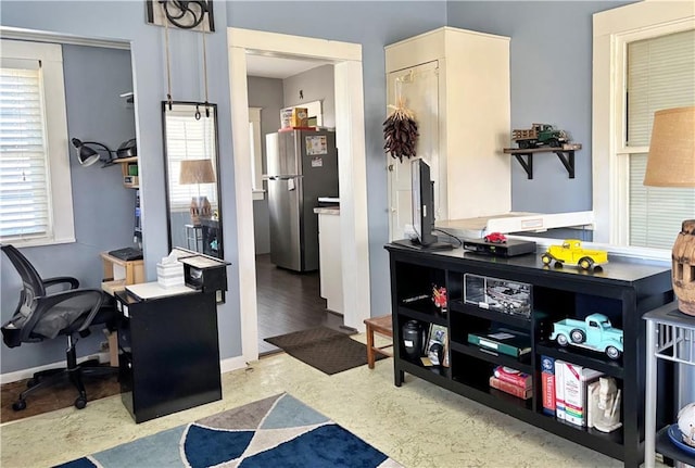 office area with baseboards