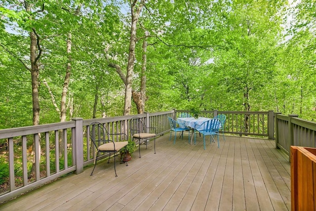7711 N Montgall Ave, Kansas City, MO 64119 - wooden deck featuring outdoor dining area