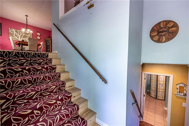 537 NE State Route 13th Hwy, Warrensburg, MO 64093 - staircase with tile patterned floors, baseboards, and wine cooler
