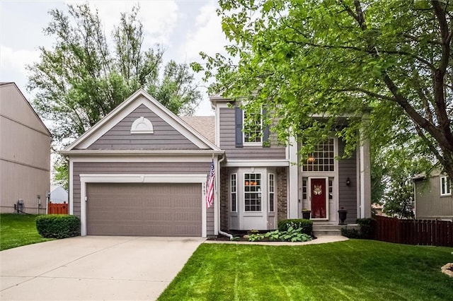 1849 W Cedar St, Olathe, KS 66061 - view of front facade with an attached garage and concrete driveway