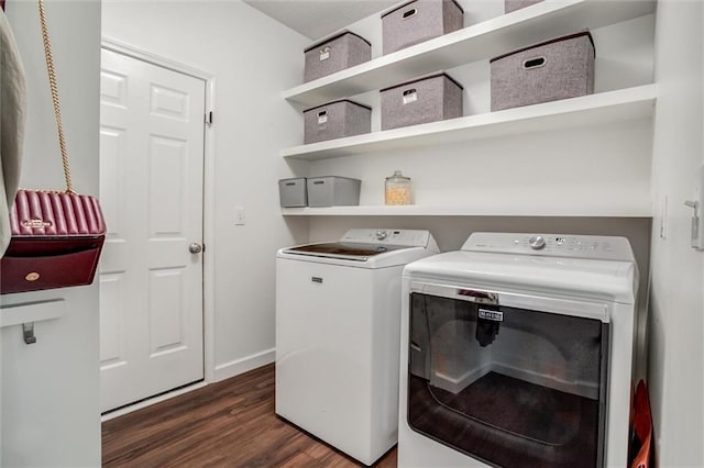 1849 W Cedar St, Olathe, KS 66061 - laundry room featuring washing machine and clothes dryer and dark wood finished floors