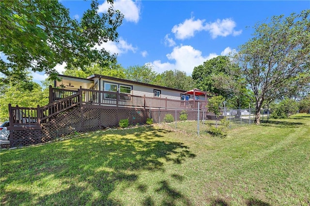 33 Lakeview Ln, Linn Valley, KS 66040 - back of property featuring a wooden deck
