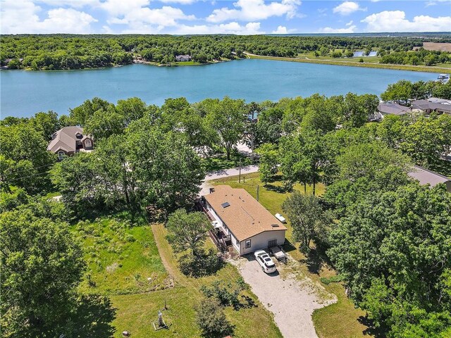 33 Lakeview Ln, Linn Valley, KS 66040 - aerial view of a large body of water and a forest