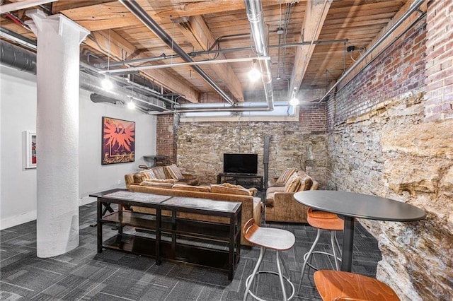308 W 8th St Unit 712, Kansas City, MO 64105 - finished basement featuring dark carpet and baseboards