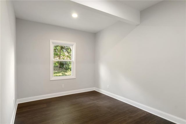 506 W 86th St, Kansas City, MO 64114 - unfurnished room with baseboards, dark wood-style flooring, and recessed lighting
