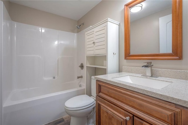 507 W 26th St, Higginsville, MO 64037 - bathroom with toilet, vanity, and shower / bathtub combination