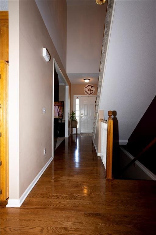 16366 S Hunter St, Olathe, KS 66062 - hallway with wood finished floors and baseboards