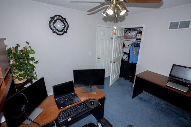 16366 S Hunter St, Olathe, KS 66062 - carpeted office with a ceiling fan