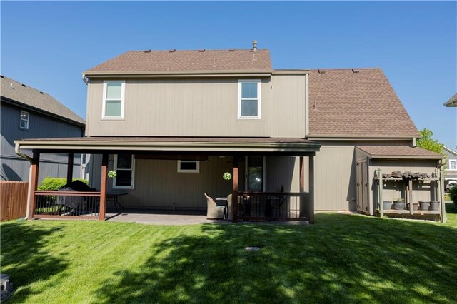 16366 S Hunter St, Olathe, KS 66062 - rear view of house with a patio and a shingled roof