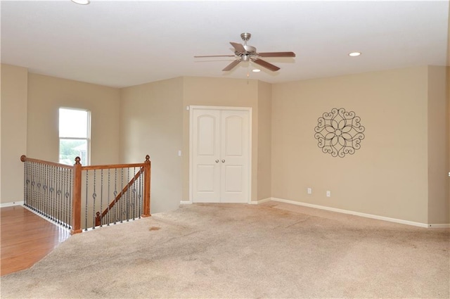 21962 W 116th Ter, Olathe, KS 66061 - carpeted spare room with recessed lighting and a ceiling fan