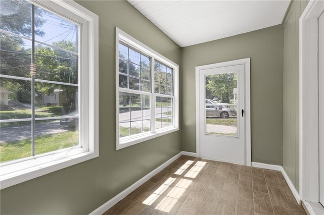 522 E Fair Ave, Independence, MO 64055 - doorway to outside with baseboards and wood finished floors