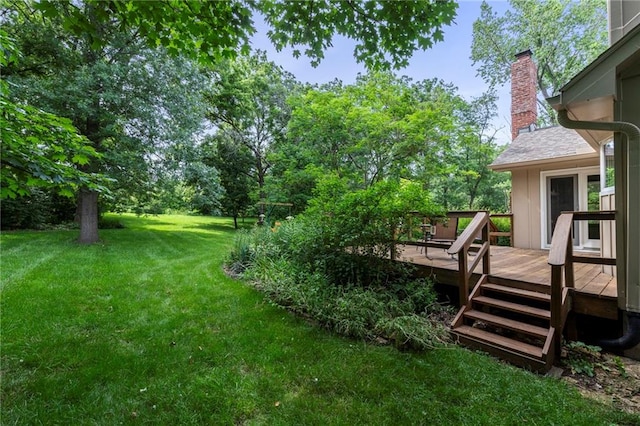 16280 Nall Ave, Stilwell, KS 66085 - view of grassy yard featuring a wooden deck