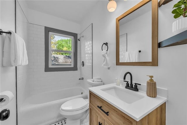 1508 SW Smith St, Blue Springs, MO 64015 - bathroom with vanity, toilet, and bathtub / shower combination